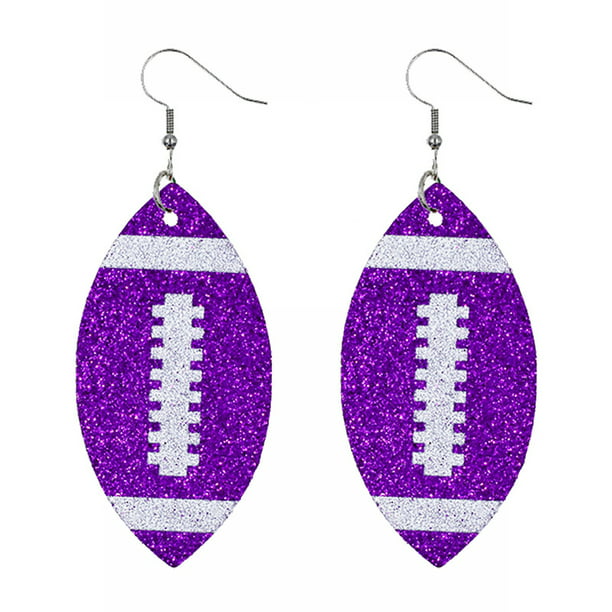 Three Layer Wave Shaped Faux Leather Earrings with Sparkle